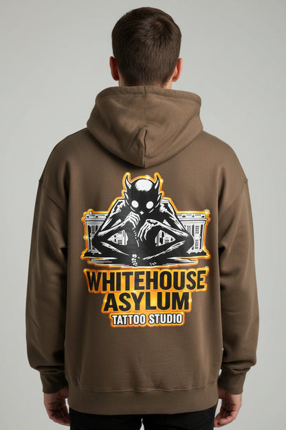 Official Whitehouse Asylum Tattoos Merchandise Hoodie Limited Edition Olive & Gold