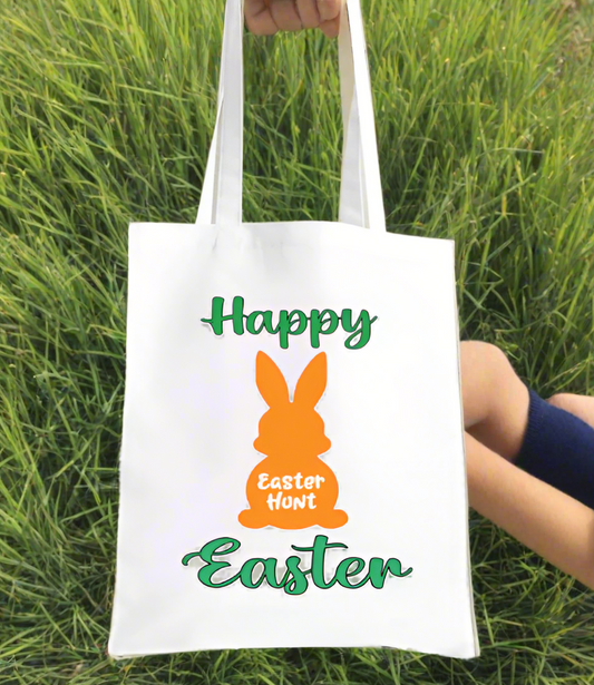 Easter Egg Hunt Printed Happy Easter Tote Bag