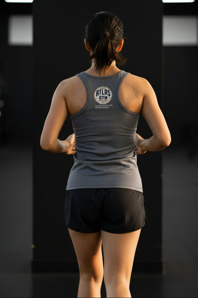Ladies Cool Gym Tank Top Breathable Vest ( Charcoal )🏋️‍♂️