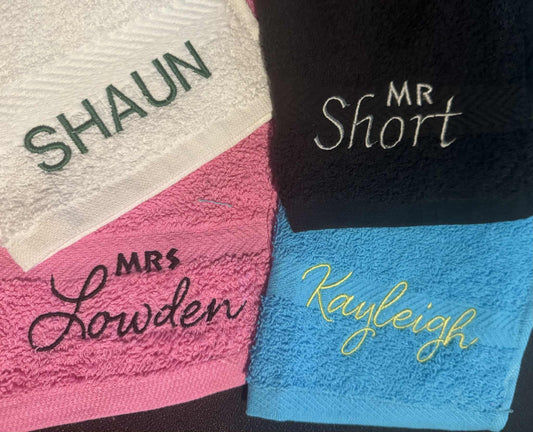 Personalised Mr & Mrs Facecloth Towel 2 Pack Embroidered