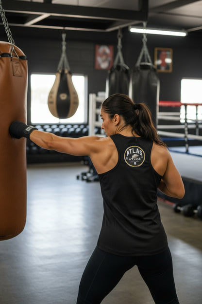 Ladies Cool Gym Tank Top Breathable Vest ( Black )🥊