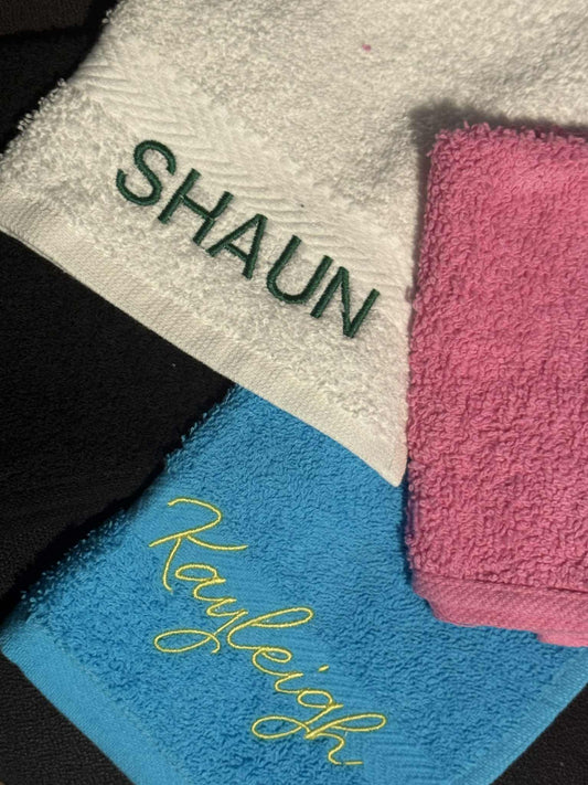 Personalised Facecloth Towel With Printed Name 2 Pack Embroidered