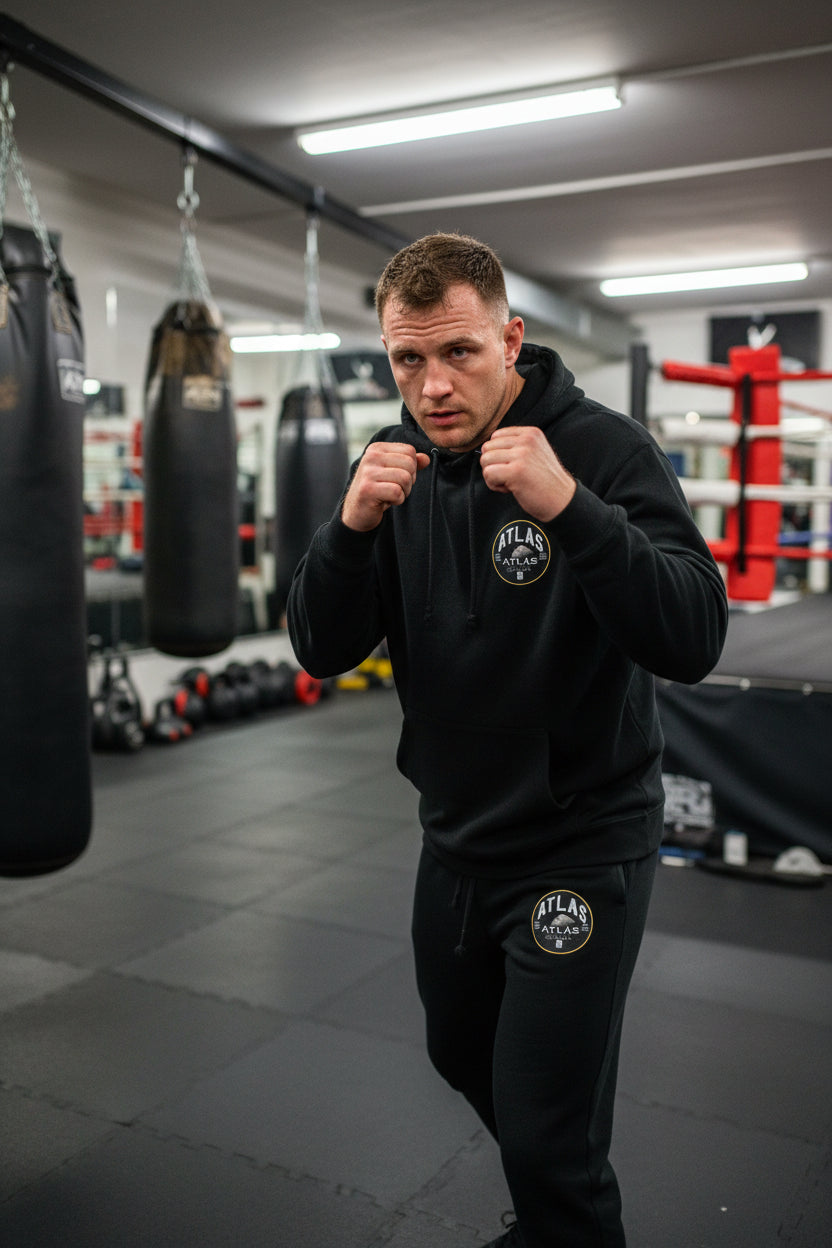 Kid's/Adult Tracksuit Cotton Hoodie & Joggers 280GSM ( Black ) 🥊