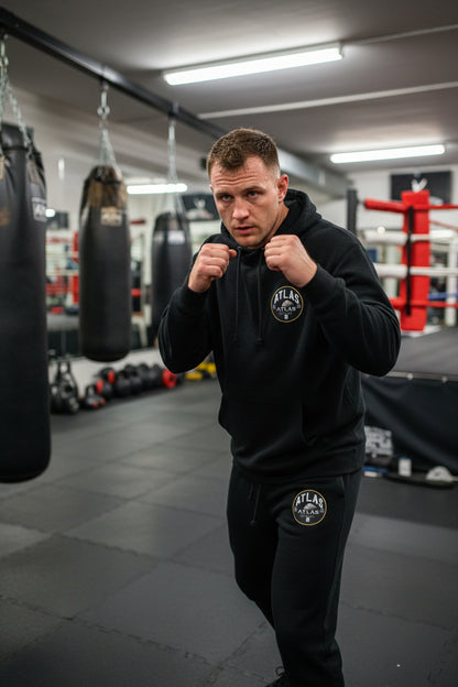 Kid's/Adult Tracksuit Cotton Hoodie & Joggers 280GSM ( Black ) 🥊