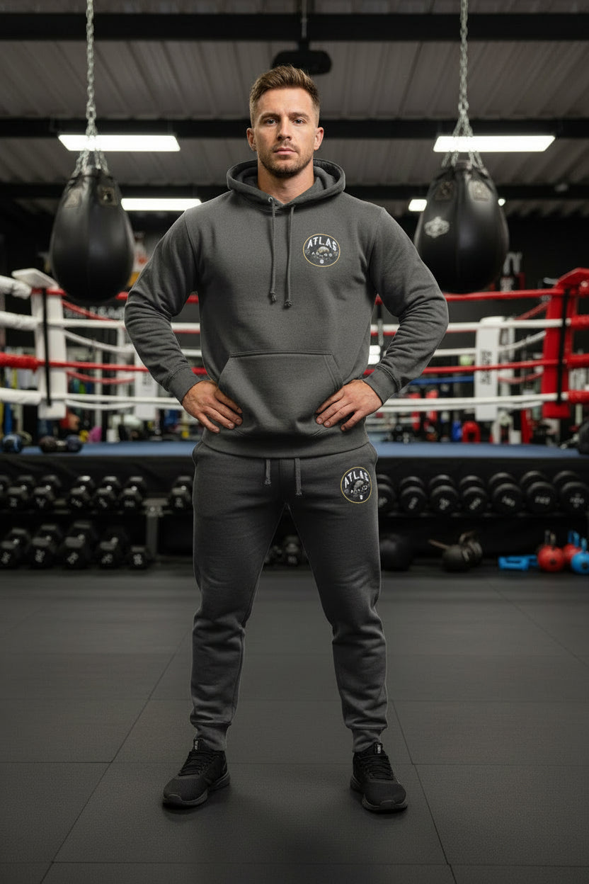 Adult Tracksuit Cotton Hoodie & Joggers 280GSM ( Charcoal )🥊