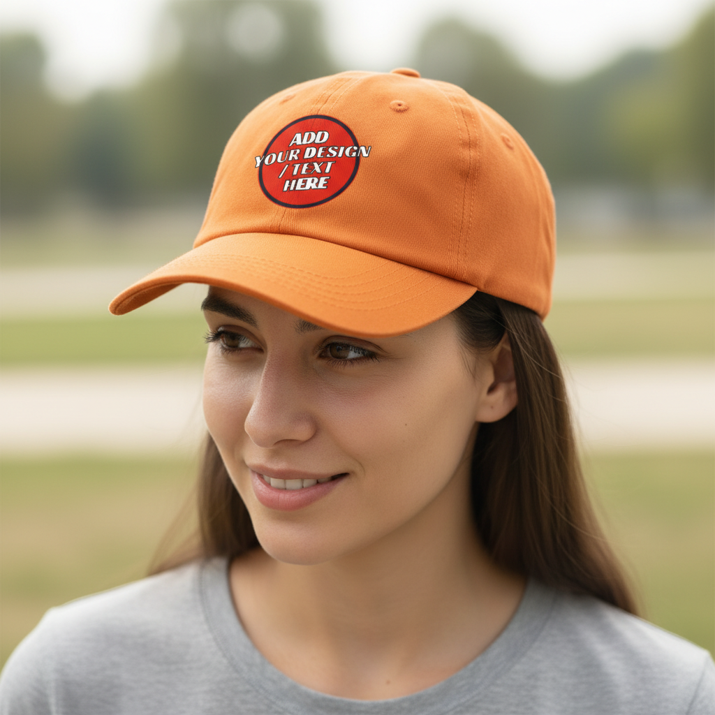 🫟 Design Your Own Orange Cap ( One Size )