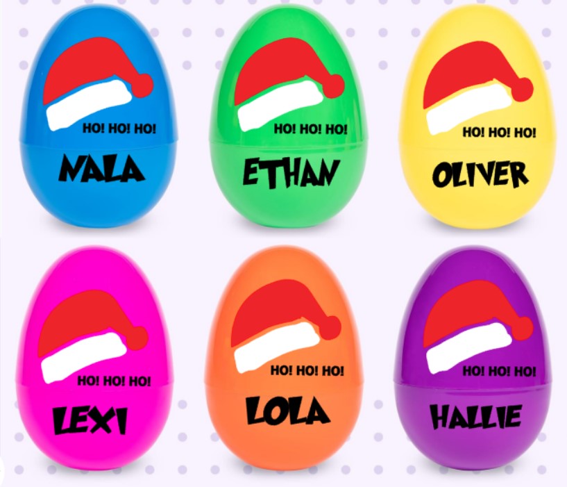 Personalised 7 Inch Christmas Egg Santa