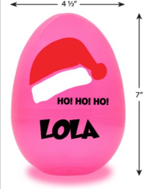 Personalised 7 Inch Christmas Egg Santa