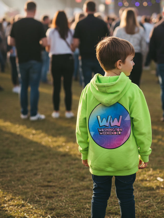 🚨**Washington Weekender Official Event Merchandise**🚨Kids/Adult Hoodie Fluorescent Green Hooded Sweatshirt