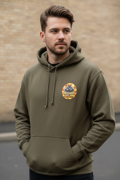 Official Whitehouse Asylum Tattoos Merchandise Hoodie Limited Edition Olive & Gold
