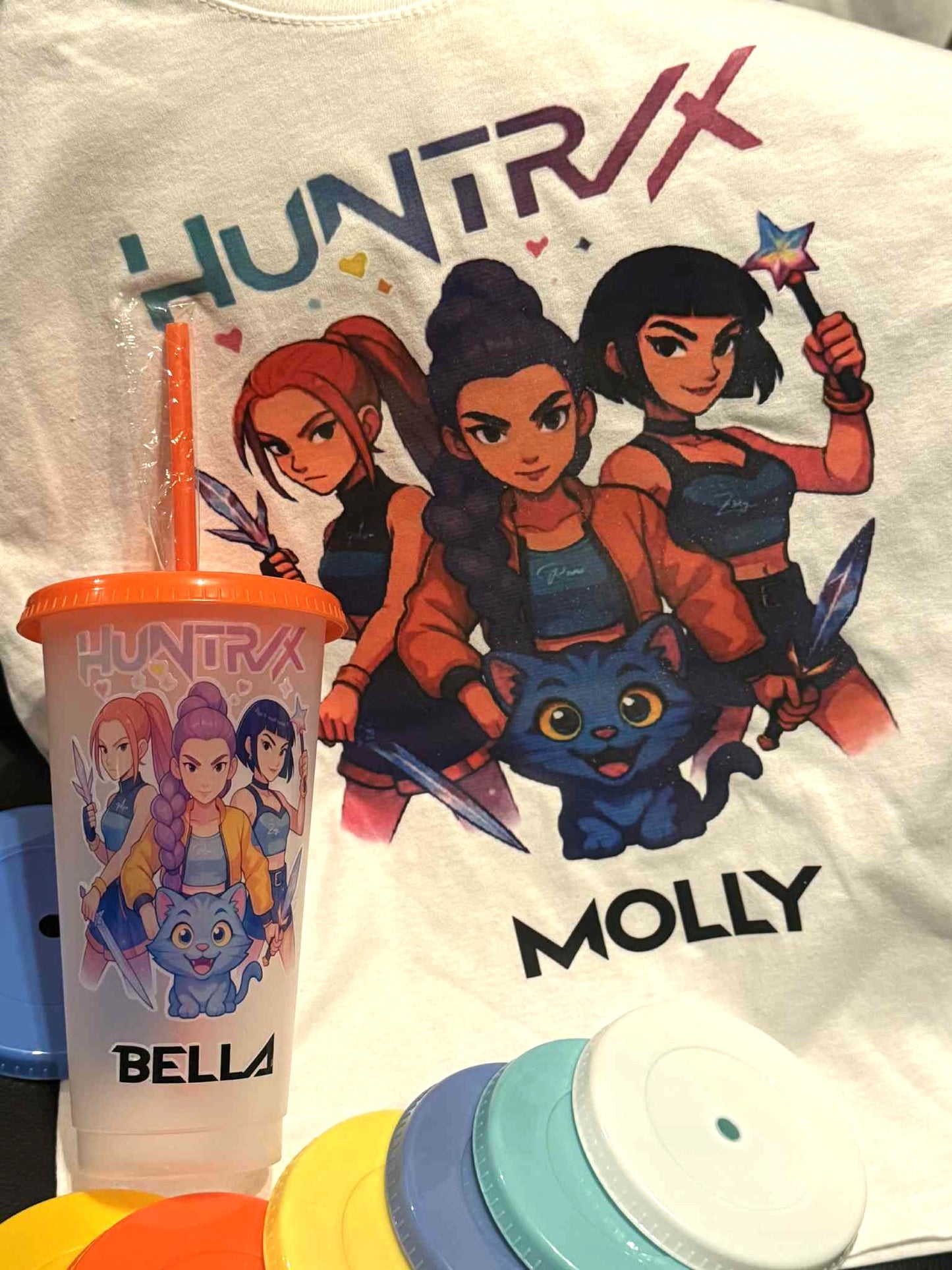 Huntrix KPOP DEMON HUNTERS T-Shirt & Matching Cold Cup ⭐Offer!