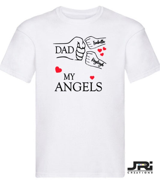 Personalised Kids/Adult Fist Pump My Angels T-Shirts Father's Day