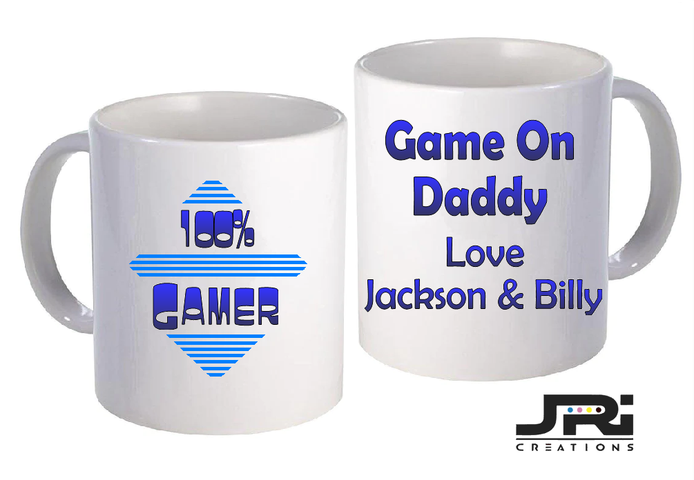 Personalised Gamer Mug | Custom Gaming Gift for Dad | Father's Day Cup