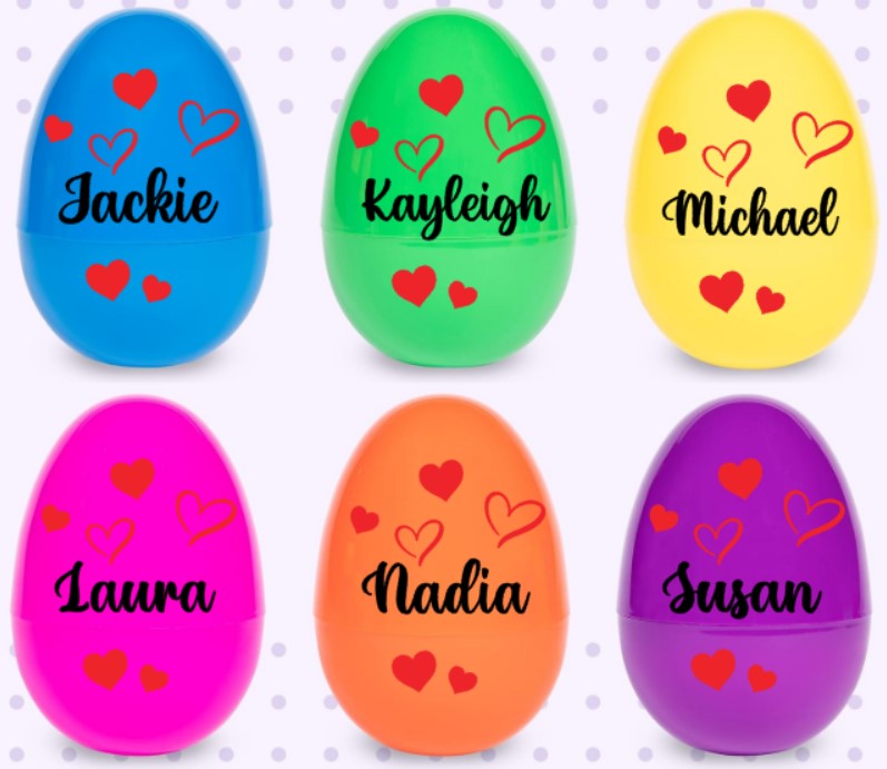Personalised 7 Inch Valentines Day Egg Hearts
