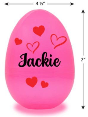 Personalised 7 Inch Valentines Day Egg Hearts