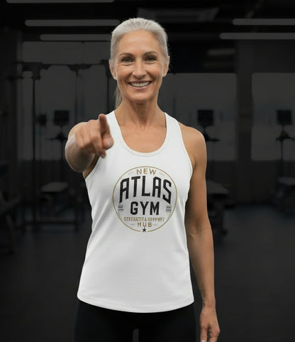 Ladies Cool Gym Tank Top Breathable Vest ( White )🏋️‍♂️