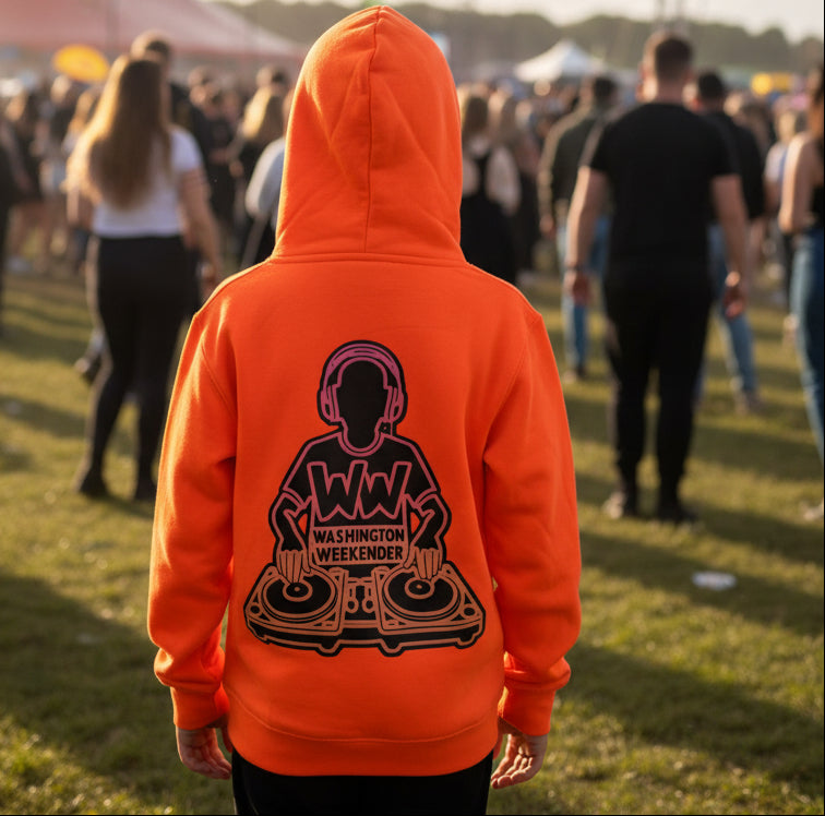 🚨**Washington Weekender Official Event Merchandise**🚨Kids/Adult Hoodie Fluorescent Orange Hooded Sweatshirt