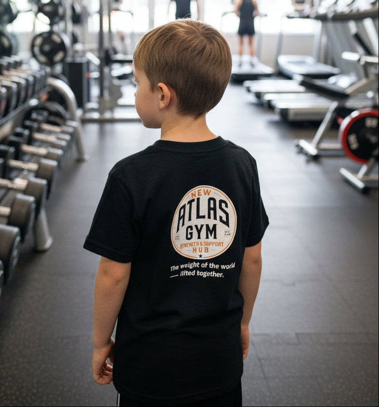 🏋️‍♂️ **New Atlas Gym** 🏋️‍♂️Official Merchandise Heavy Cotton T-Shirt ( Black )