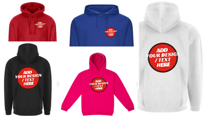 🫟 Design Your Own Pink Hoodie Front / Front & Back Print 300 GSM