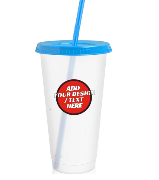 #19 Design Your Own Plastic Cold Cup Bottle,Lid,Straw Various Colour
