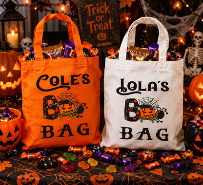 👻 A4 Halloween Boo! Bag ( 32cm Bag For Life ) Orange - White