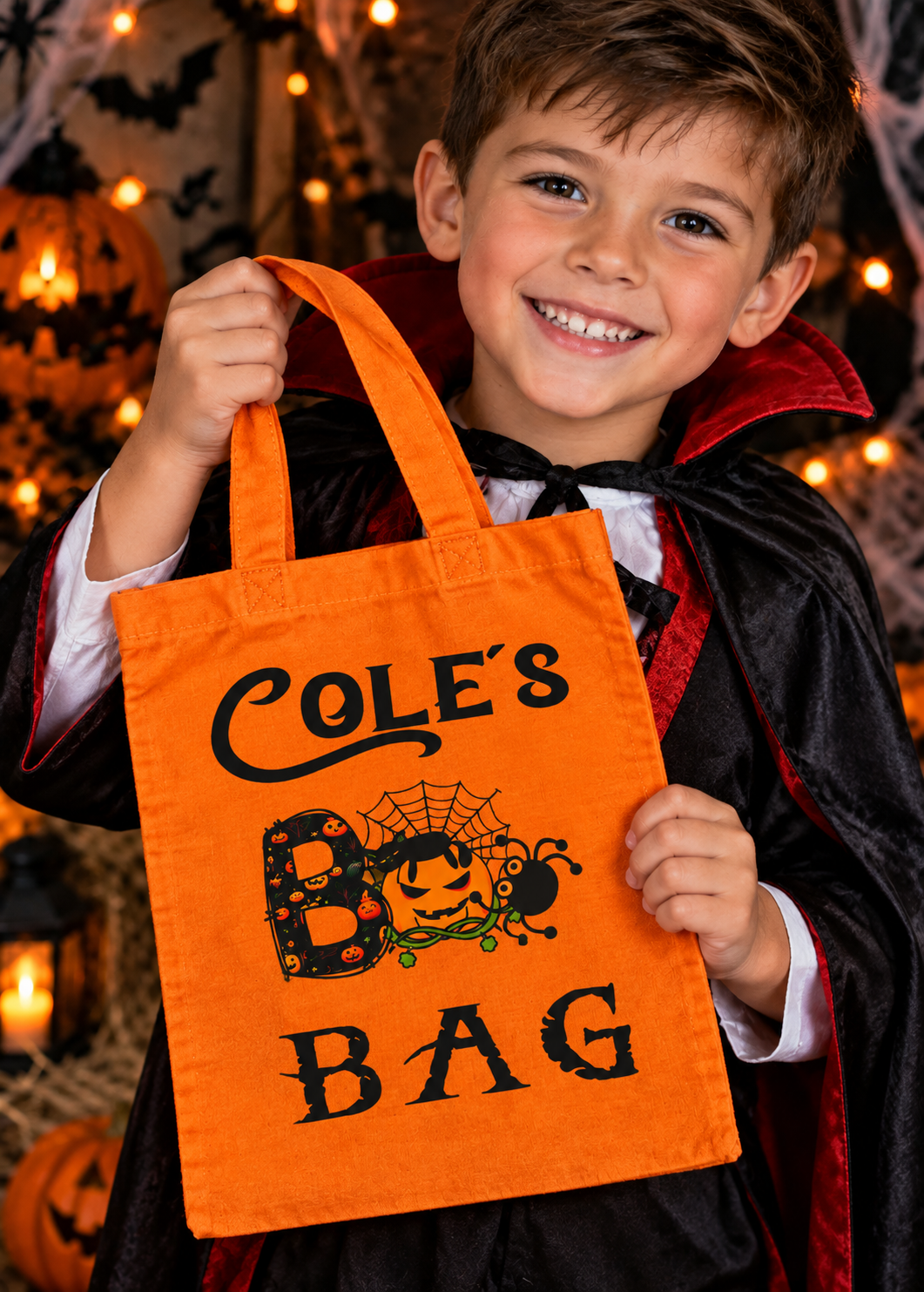 👻 A4 Halloween Boo! Bag ( 32cm Bag For Life ) Orange - White