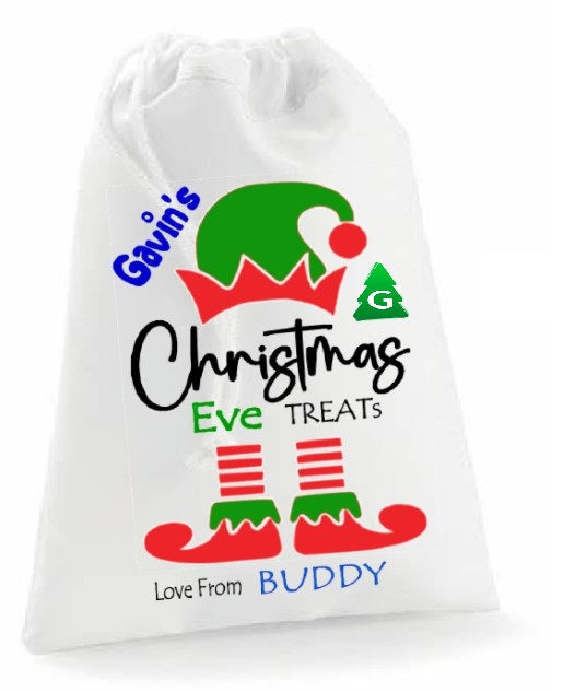 Printed Christmas Eve Elf Treats From Your Elf Drawstring Sack