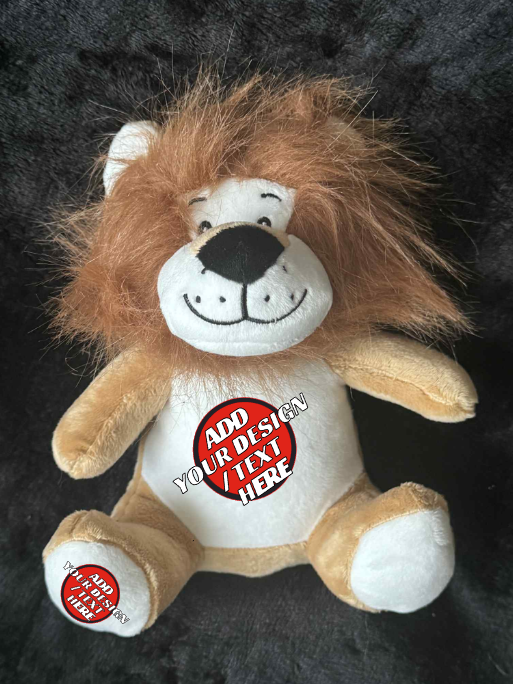 Personalised Soft Toy Plush Mumbles Print Me Teddy Bear, Printed Design Your Own 🖼️ Lion