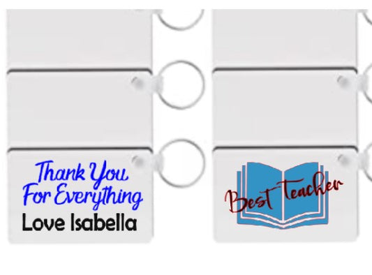 Printed Thank You Teacher Key Ring Book 1 Design
