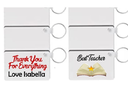 Printed Thank You Teacher Key Ring Book 2 Design