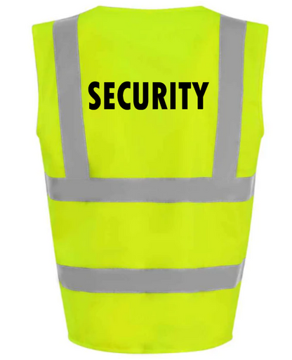 Hi-Viz Vest Waistcoat Security Front & Back Print