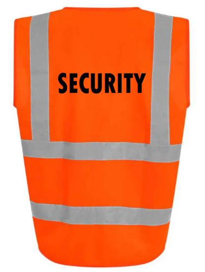 Hi-Viz Vest Waistcoat Security Front & Back Print