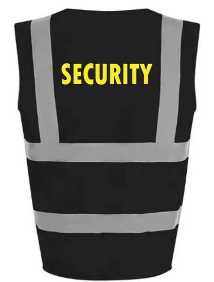Hi-Viz Vest Waistcoat Security Front & Back Print