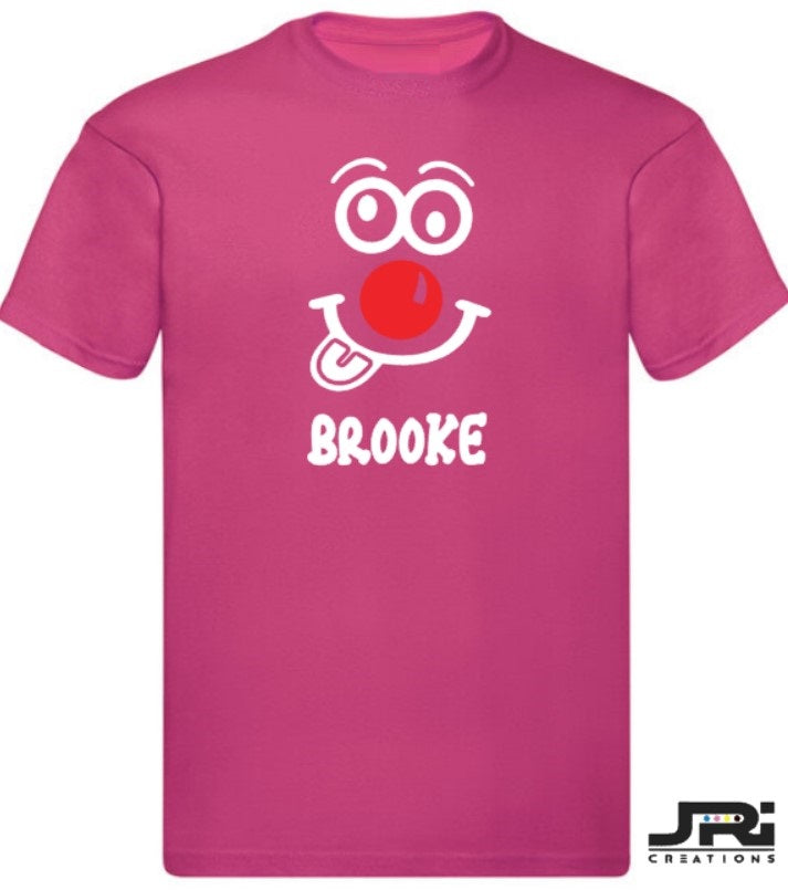 Personalised Kids/Adult T-Shirt Red Nose Day (Face Design)