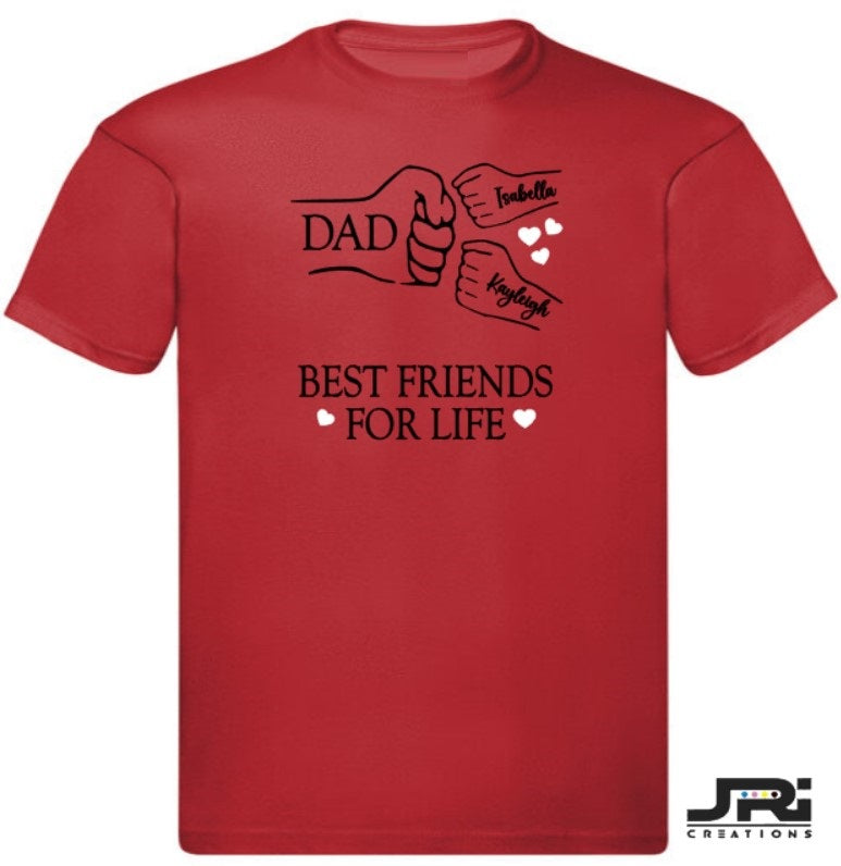 Personalised Kids/Adult Fist Pump Best Friends For Life T-Shirt Father's Day