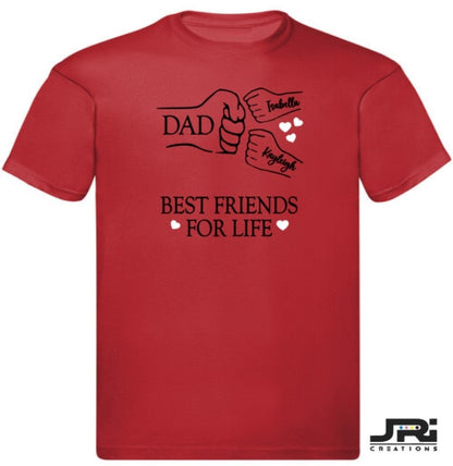 Personalised Kids/Adult Fist Pump Best Friends For Life T-Shirt Father's Day