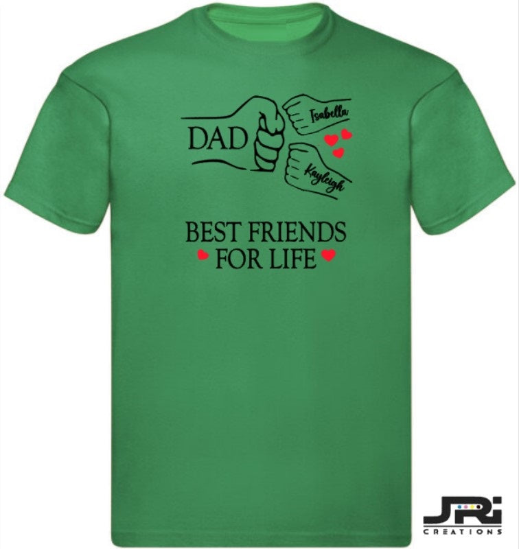 Personalised Kids/Adult Fist Pump Best Friends For Life T-Shirt Father's Day
