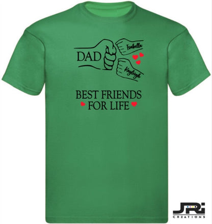 Personalised Kids/Adult Fist Pump Best Friends For Life T-Shirt Father's Day