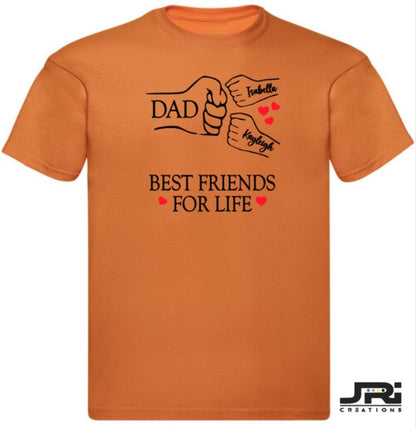 Personalised Kids/Adult Fist Pump Best Friends For Life T-Shirt Father's Day