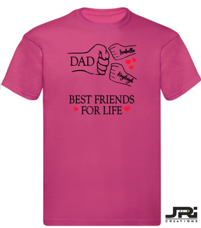 Personalised Kids/Adult Fist Pump Best Friends For Life T-Shirt Father's Day