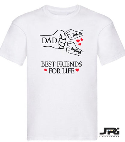 Personalised Kids/Adult Fist Pump Best Friends For Life T-Shirt Father's Day