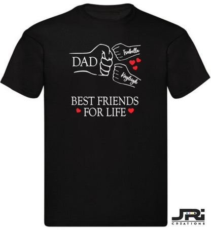 Personalised Kids/Adult Fist Pump Best Friends For Life T-Shirt Father's Day