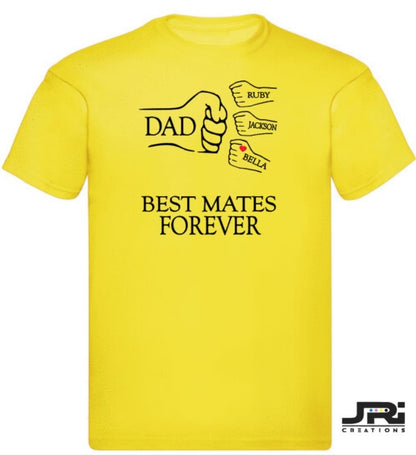 Personalised Kids/Adult Fist Pump Best Mates Forever T-Shirt Father's Day