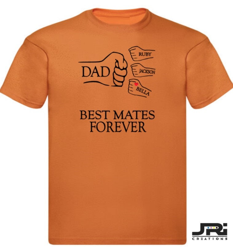 Personalised Kids/Adult Fist Pump Best Mates Forever T-Shirt Father's Day