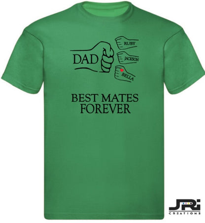 Personalised Kids/Adult Fist Pump Best Mates Forever T-Shirt Father's Day