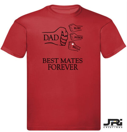 Personalised Kids/Adult Fist Pump Best Mates Forever T-Shirt Father's Day