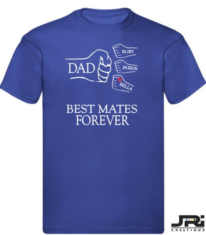 Personalised Kids/Adult Fist Pump Best Mates Forever T-Shirt Father's Day