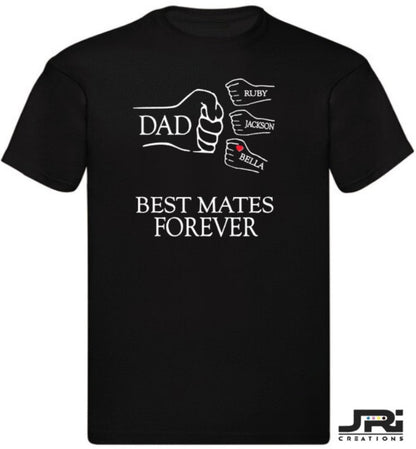 Personalised Kids/Adult Fist Pump Best Mates Forever T-Shirt Father's Day