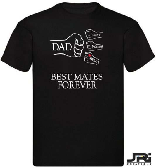 Personalised Kids/Adult Fist Pump Best Mates Forever T-Shirt Father's Day
