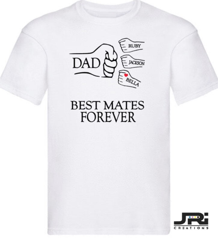 Personalised Kids/Adult Fist Pump Best Mates Forever T-Shirt Father's Day